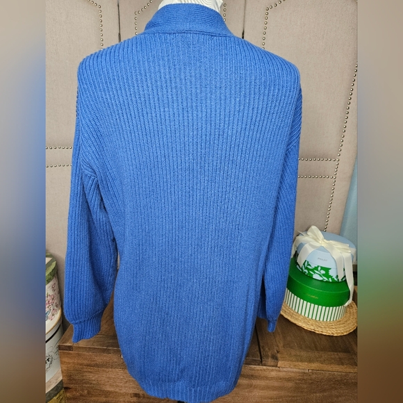 Quince 100% Organic Cotton Oversized Cardigan True Blue - Picture 12 of 16